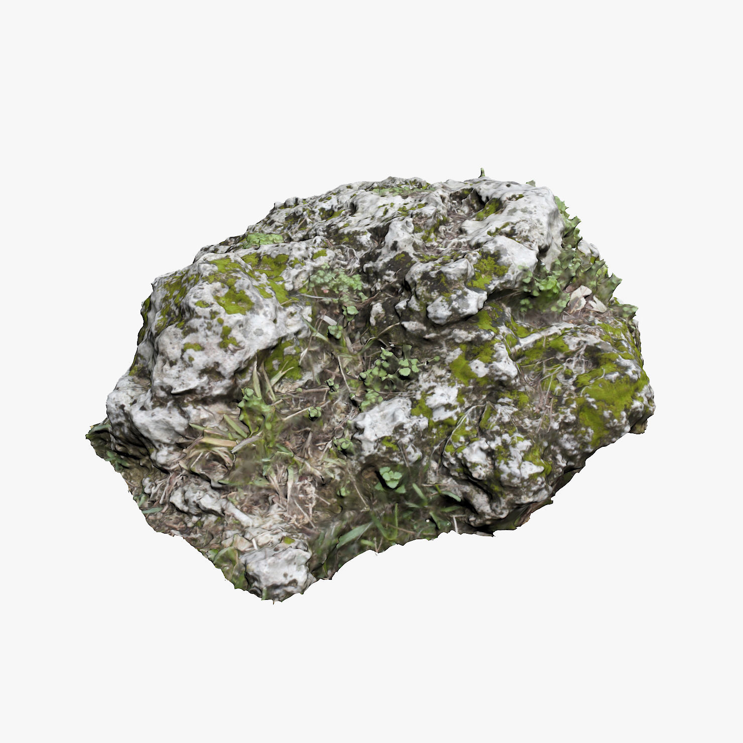 Mossy Rock Low-poly 3D model_5