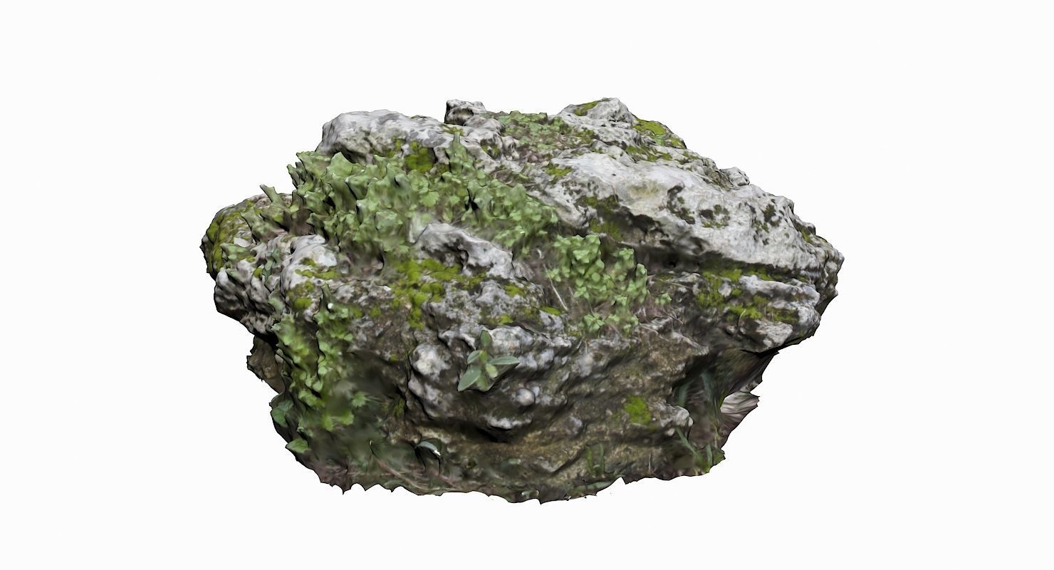 Mossy Rock Low-poly 3D model_2