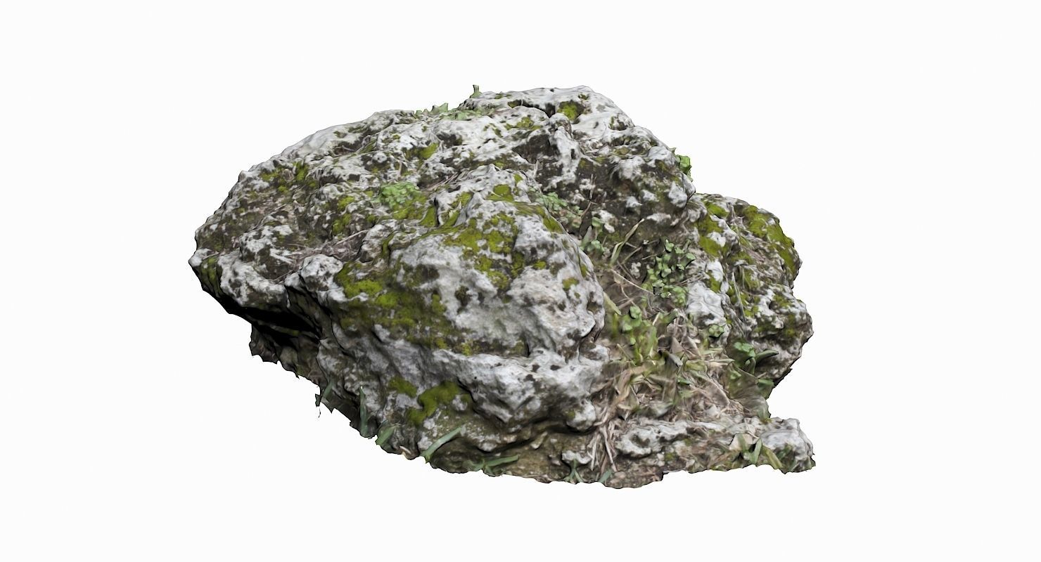 Mossy Rock Low-poly 3D model_4