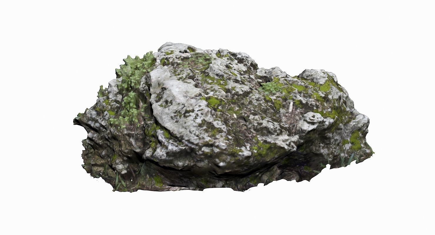 Mossy Rock Low-poly 3D model_3