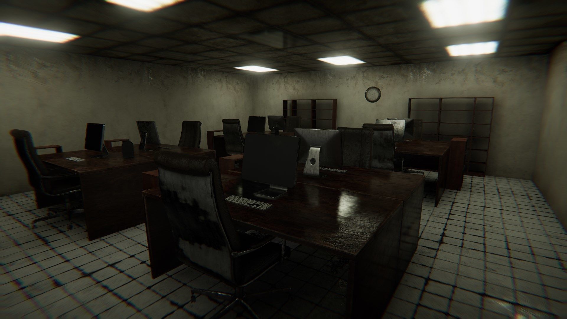 HQ Modular Old Office Low-poly 3D model_5