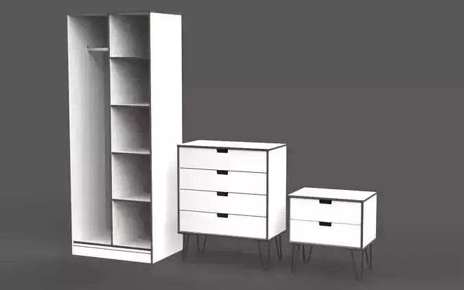 Bedroom Furniture Set - Retro Modern Style