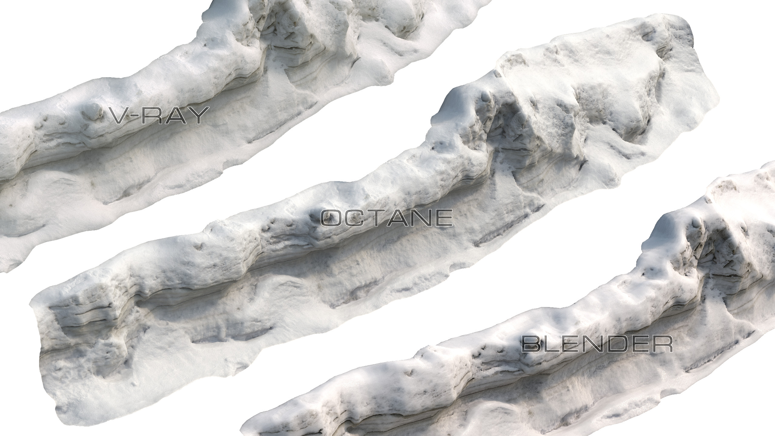 Snow 01 PBR Low-poly 3D model_1