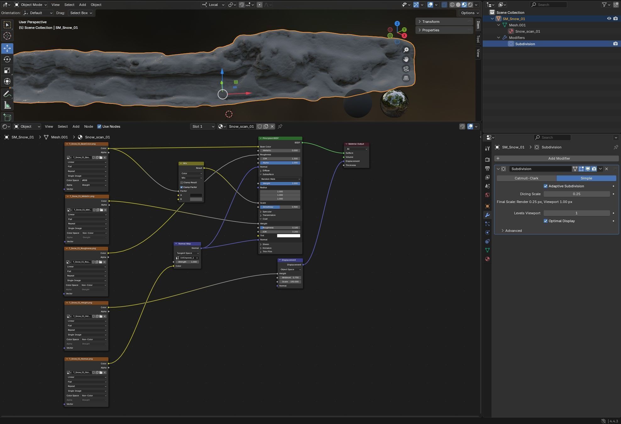 Snow 01 PBR Low-poly 3D model_6