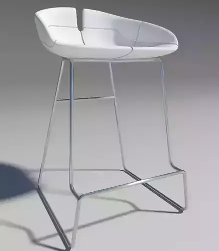 Fjord Bar stool low  white