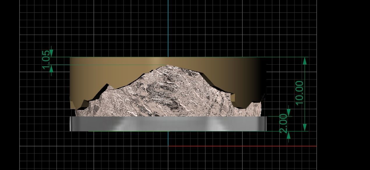 ring with mountains 3D print model_9