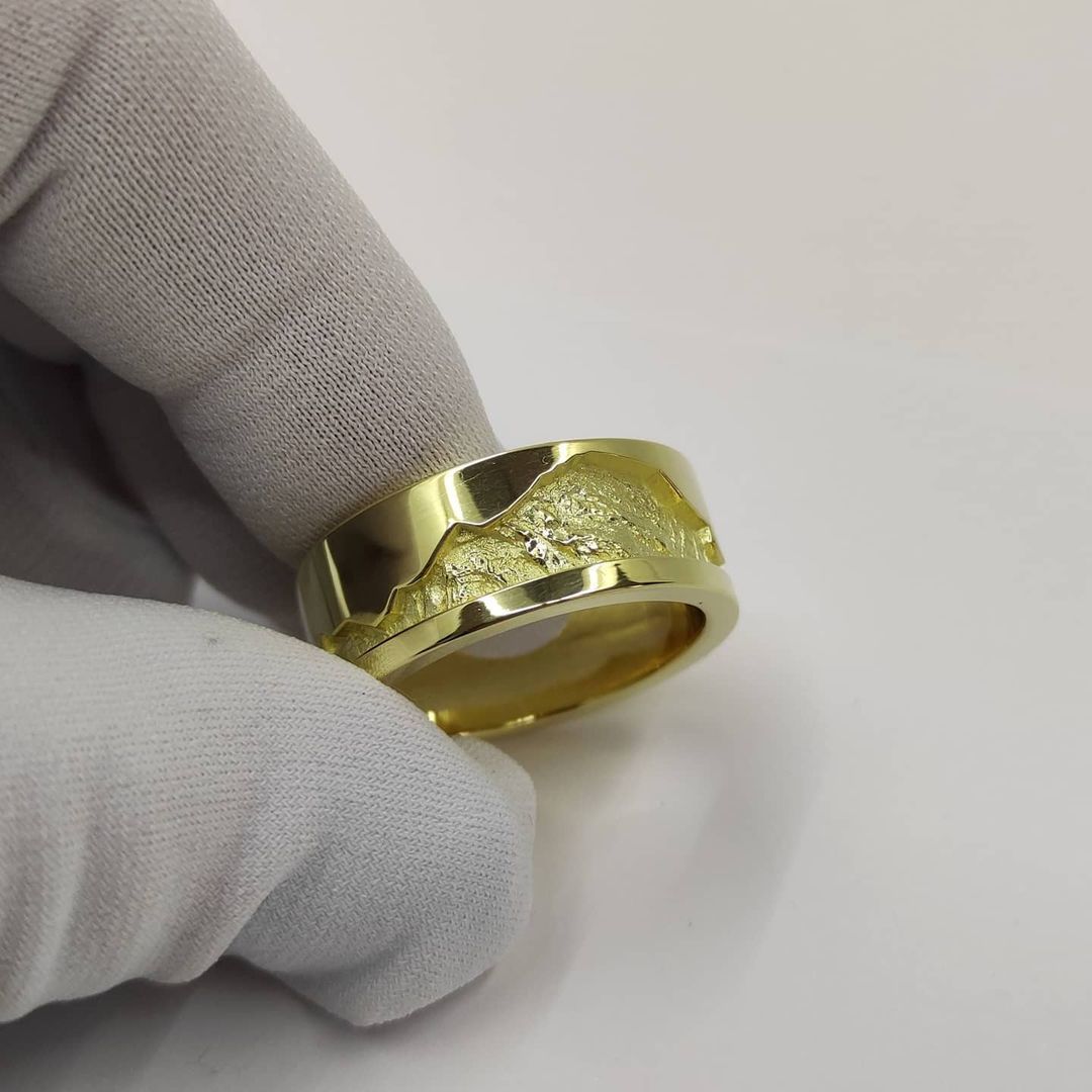 ring with mountains 3D print model_3