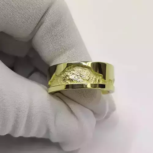 ring with mountains 3D print model