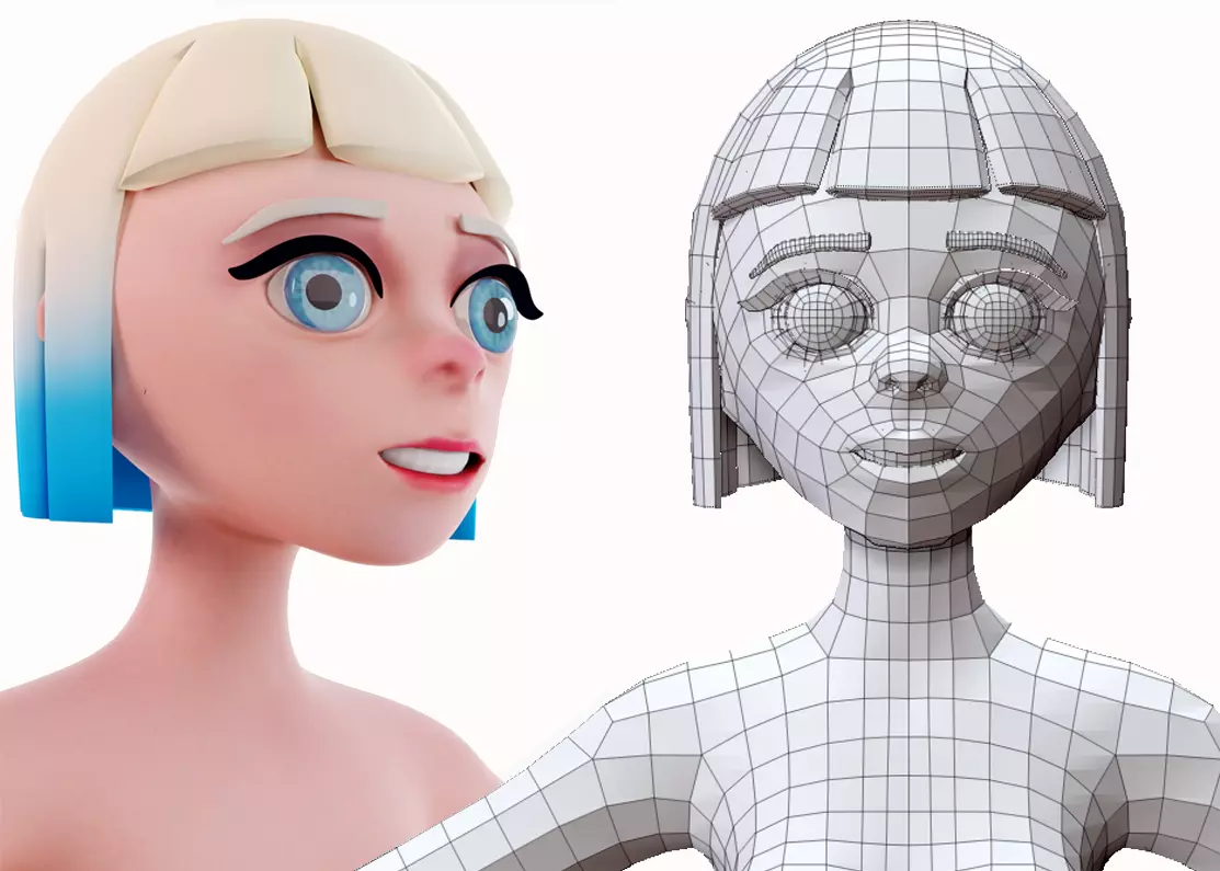 Low poly stylized character Low-poly 3D model_0