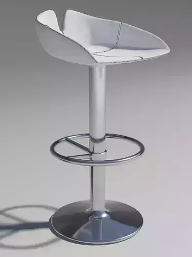 Fjord Stool circle white revolving 3D model
