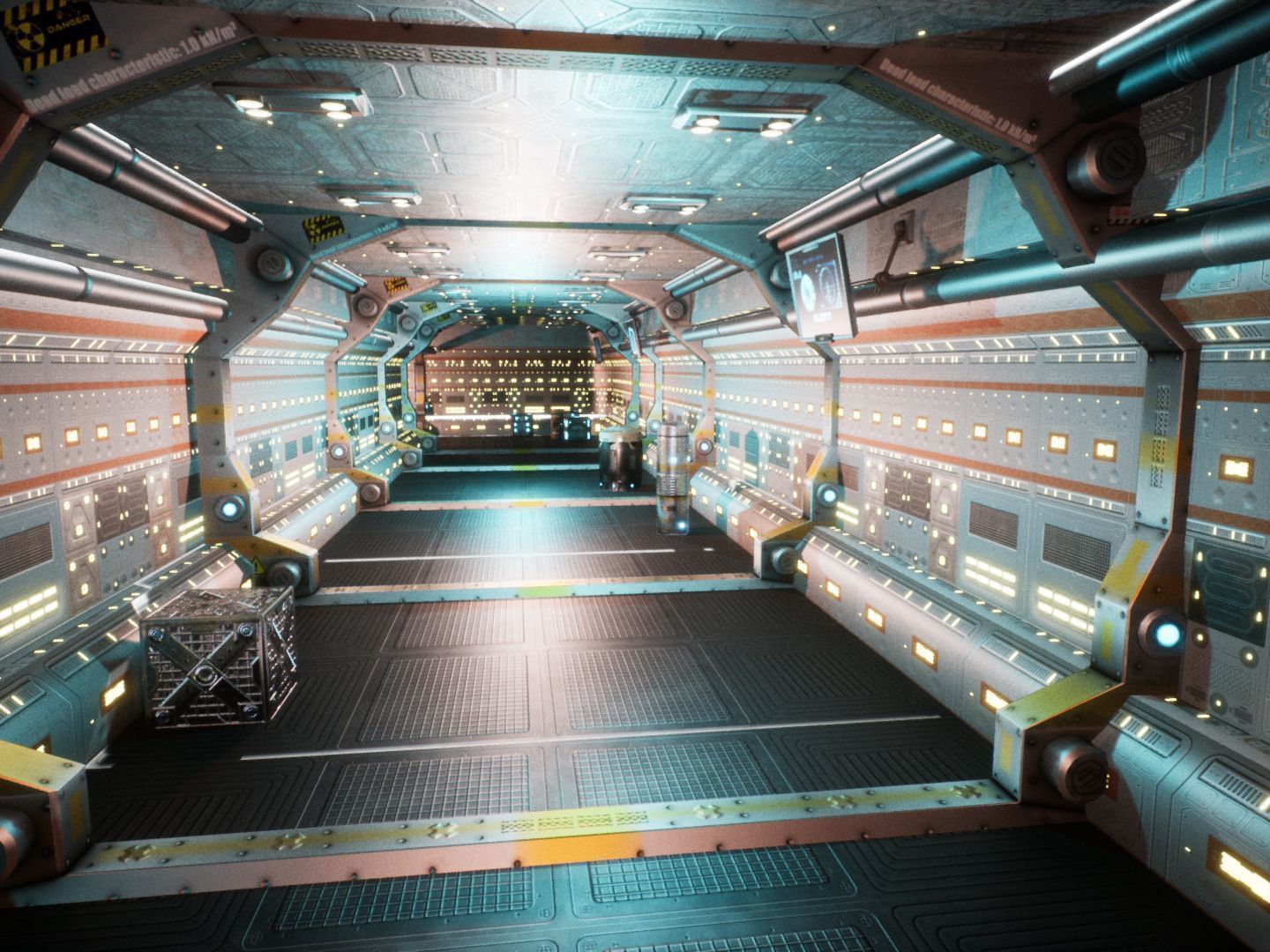 SF Corridors for Unreal Low-poly 3D model_2