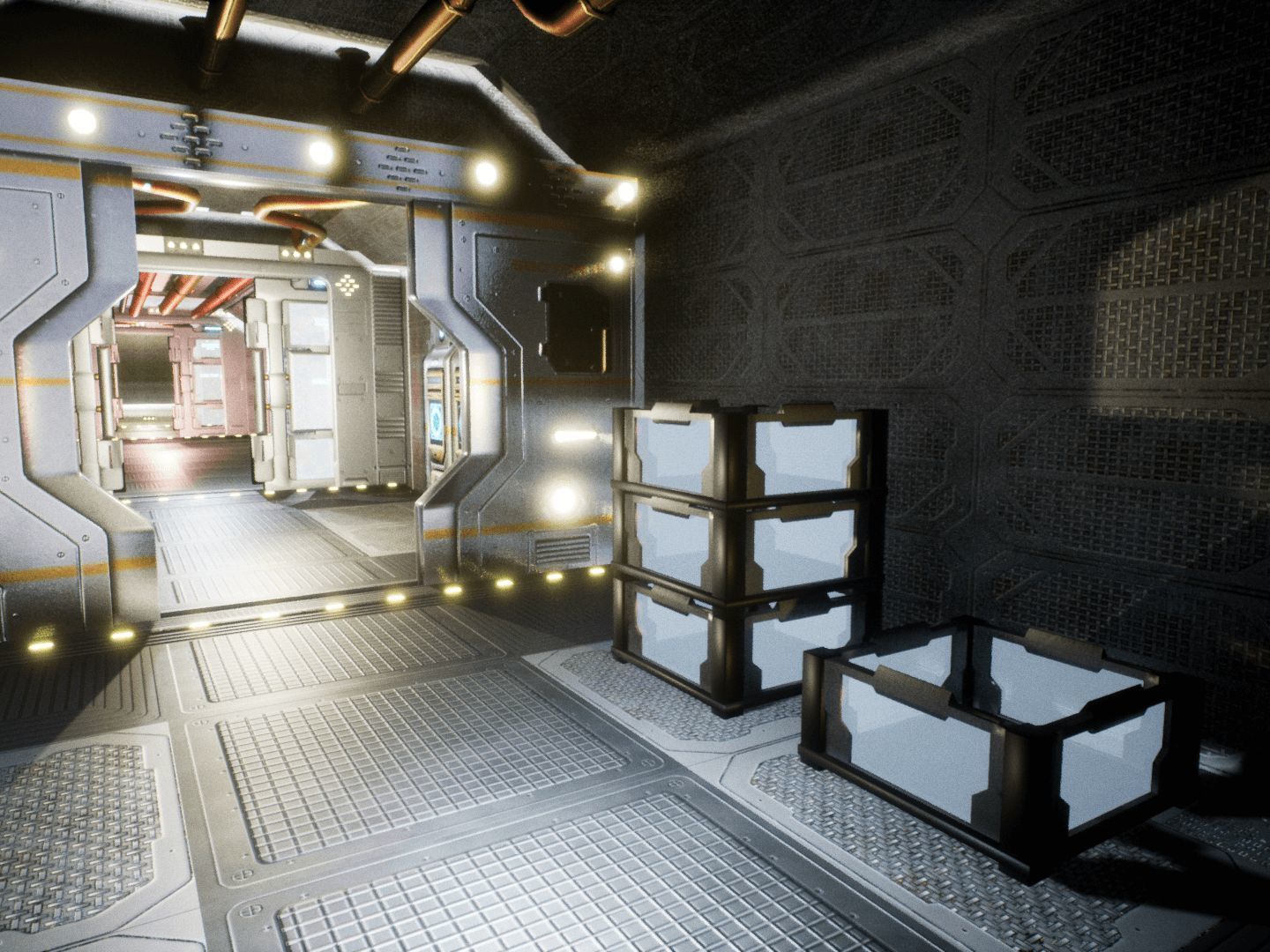 SF Corridors for Unreal Low-poly 3D model_9