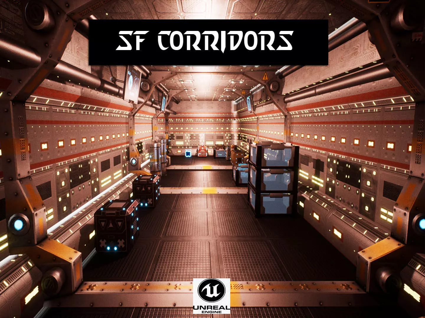 SF Corridors for Unreal Low-poly 3D model_0