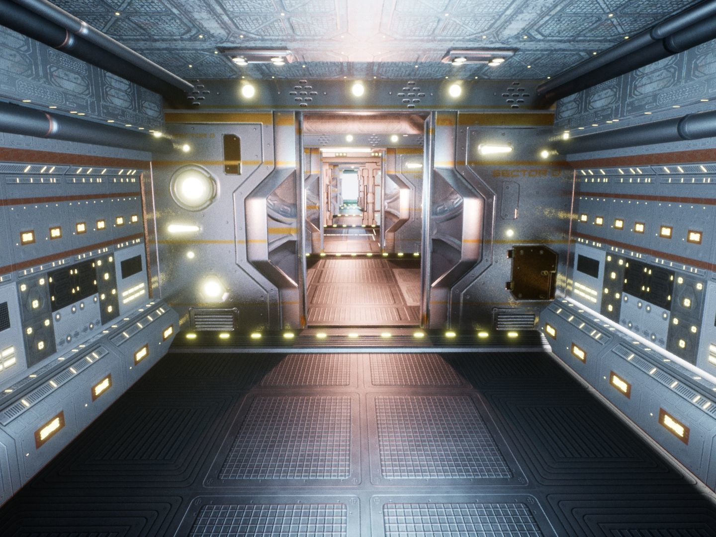 SF Corridors for Unreal Low-poly 3D model_7