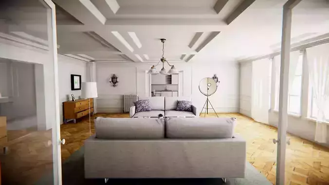 HQ Modular Modern Interior Low-poly 3D model