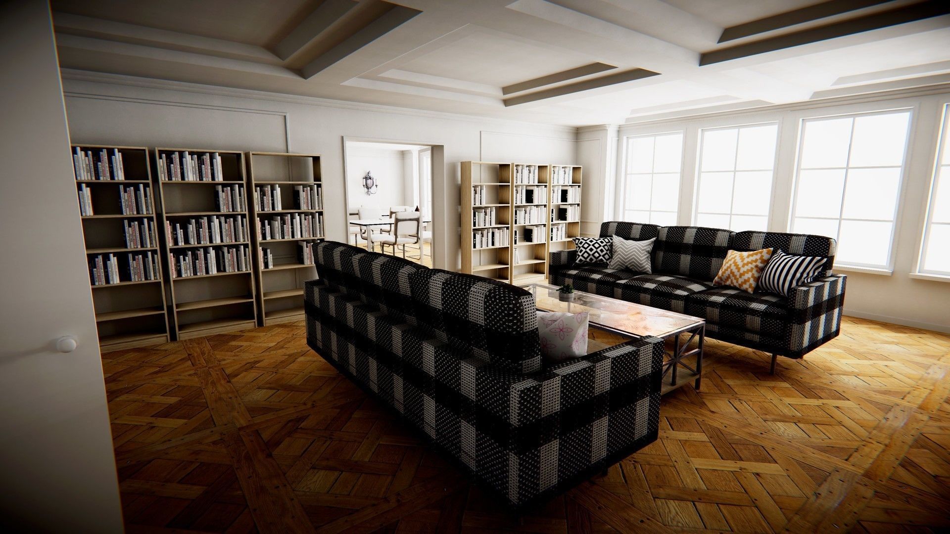 HQ Modular Modern Interior Low-poly 3D model_4