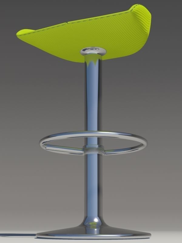 fjord Stool circle green revolving 3D model_8
