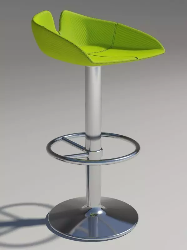 fjord Stool circle green revolving 3D model_0