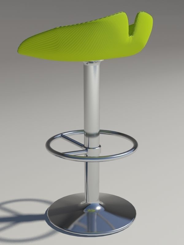 fjord Stool circle green revolving 3D model_4