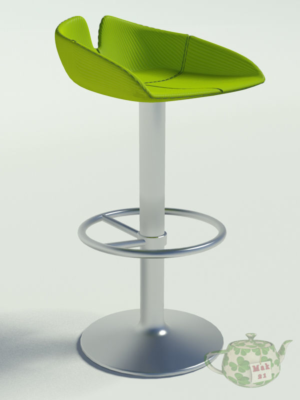 fjord Stool circle green revolving 3D model_10