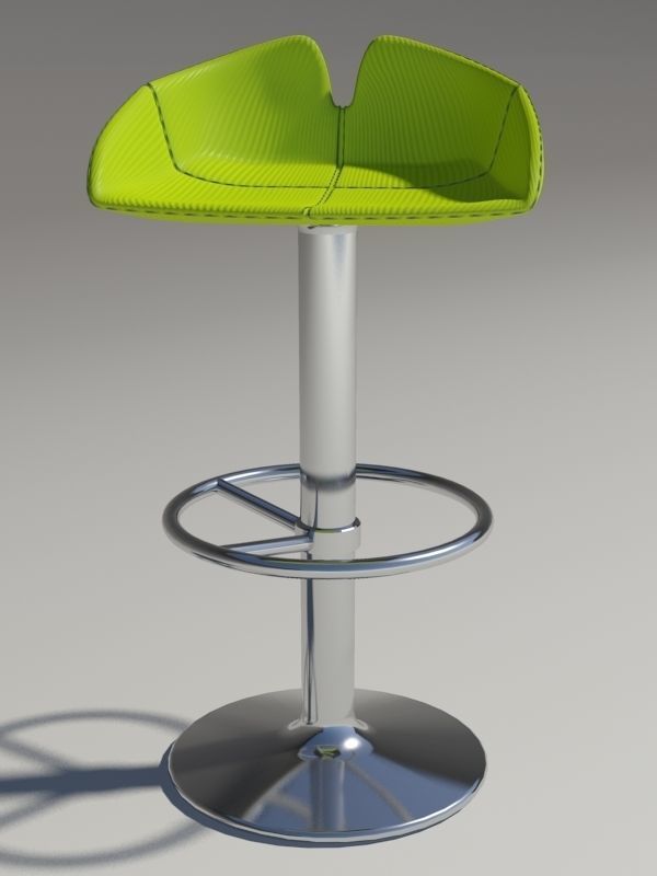 fjord Stool circle green revolving 3D model_6