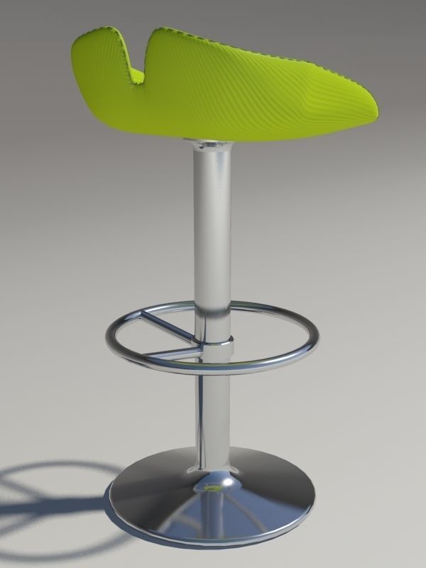 fjord Stool circle green revolving 3D model_2