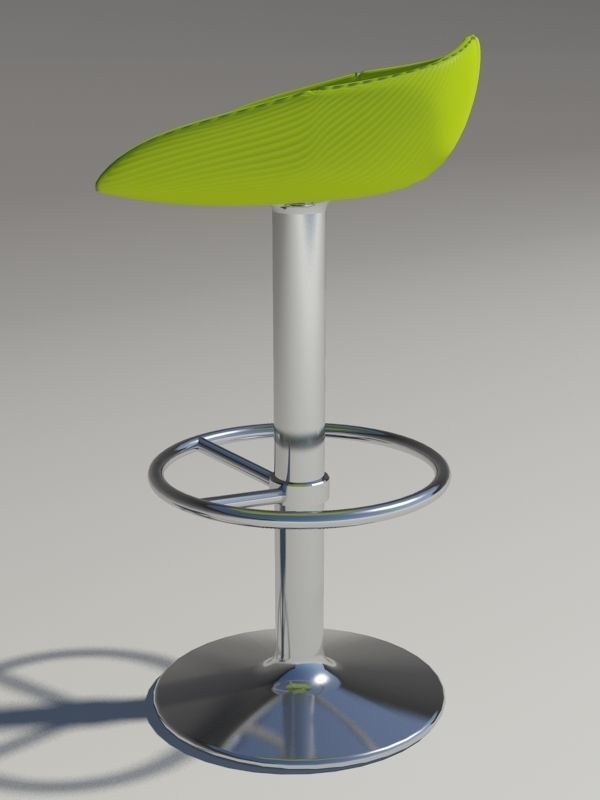 fjord Stool circle green revolving 3D model_5