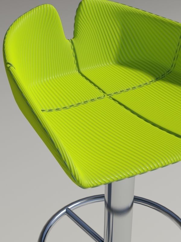 fjord Stool circle green revolving 3D model_7