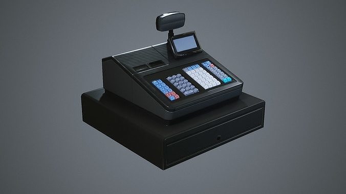 Modern Cash Register Low-poly 3D model