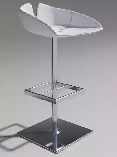 Stool square white revolving