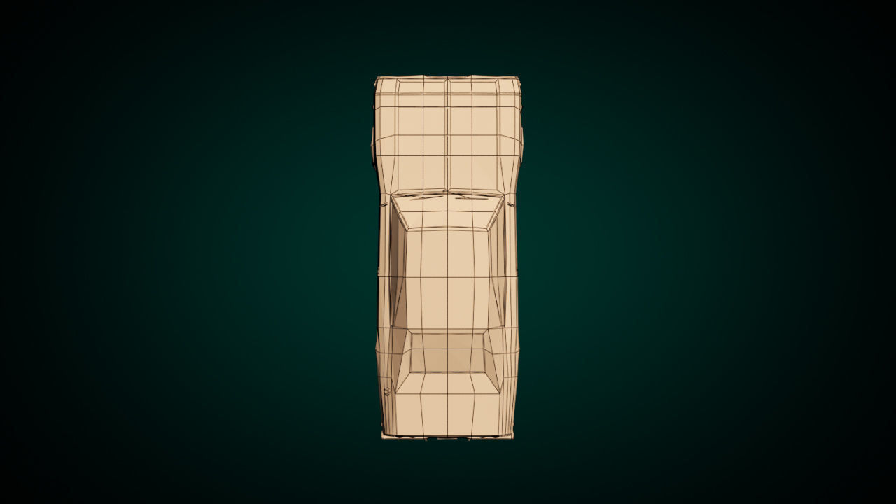 Low Poly Muscle Car 04 Low-poly 3D model_12