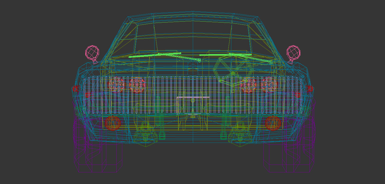 Low Poly Muscle Car 04 Low-poly 3D model_14