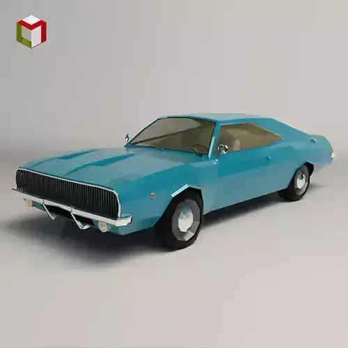 Low Poly Muscle Car 04 Low-poly 3D model