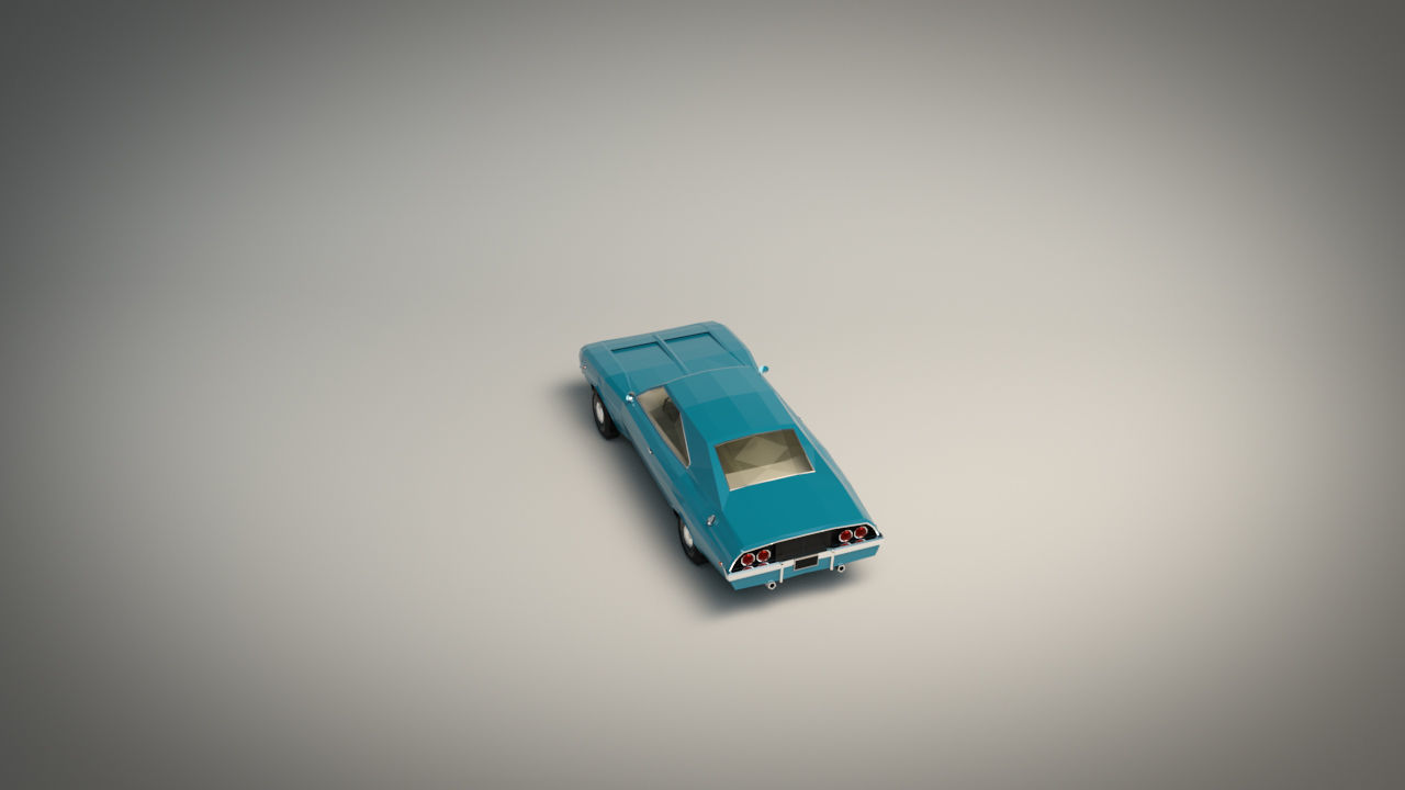 Low Poly Muscle Car 04 Low-poly 3D model_4