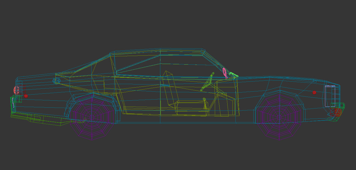 Low Poly Muscle Car 04 Low-poly 3D model_15