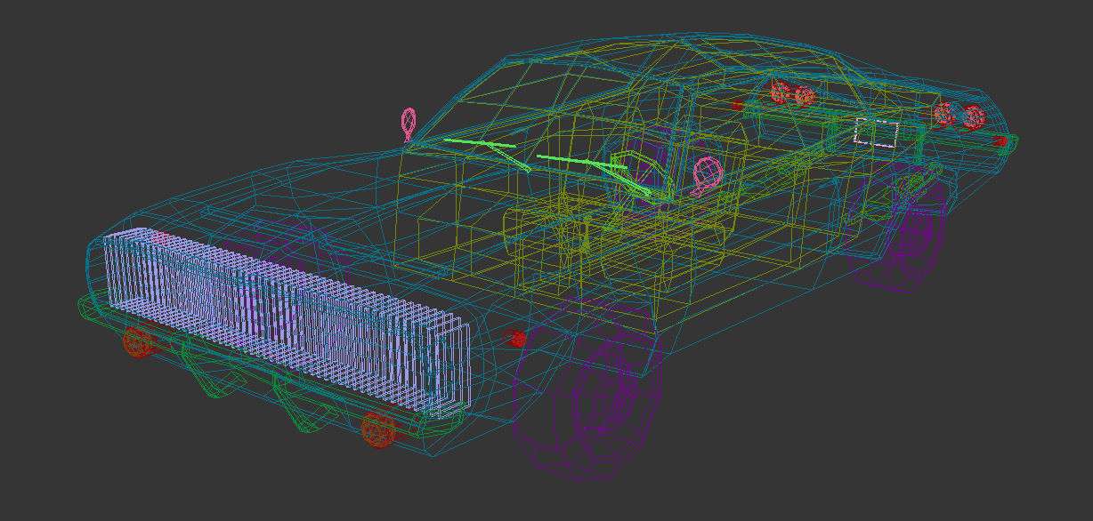 Low Poly Muscle Car 04 Low-poly 3D model_13