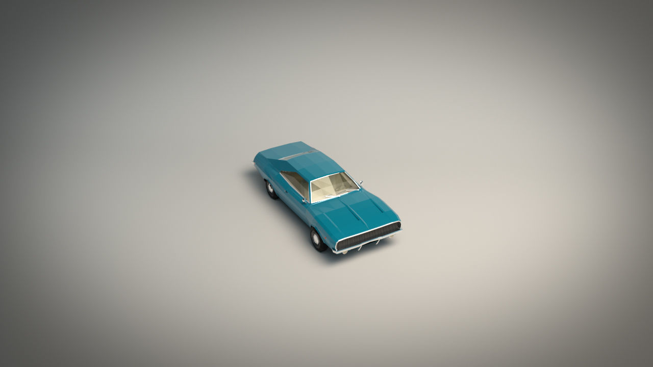 Low Poly Muscle Car 04 Low-poly 3D model_5