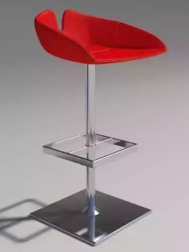 Stool square red revolving Moroso