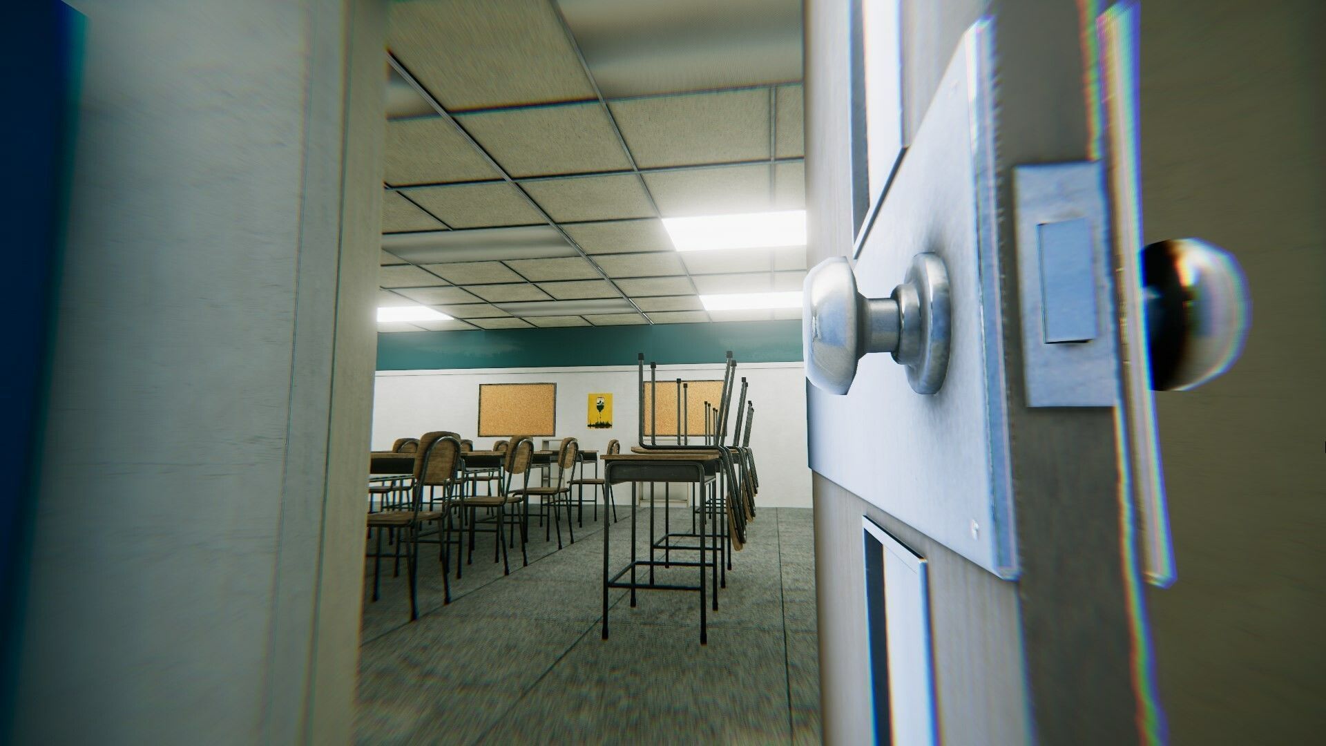 HQ Modular Interior School Low-poly 3D model_7