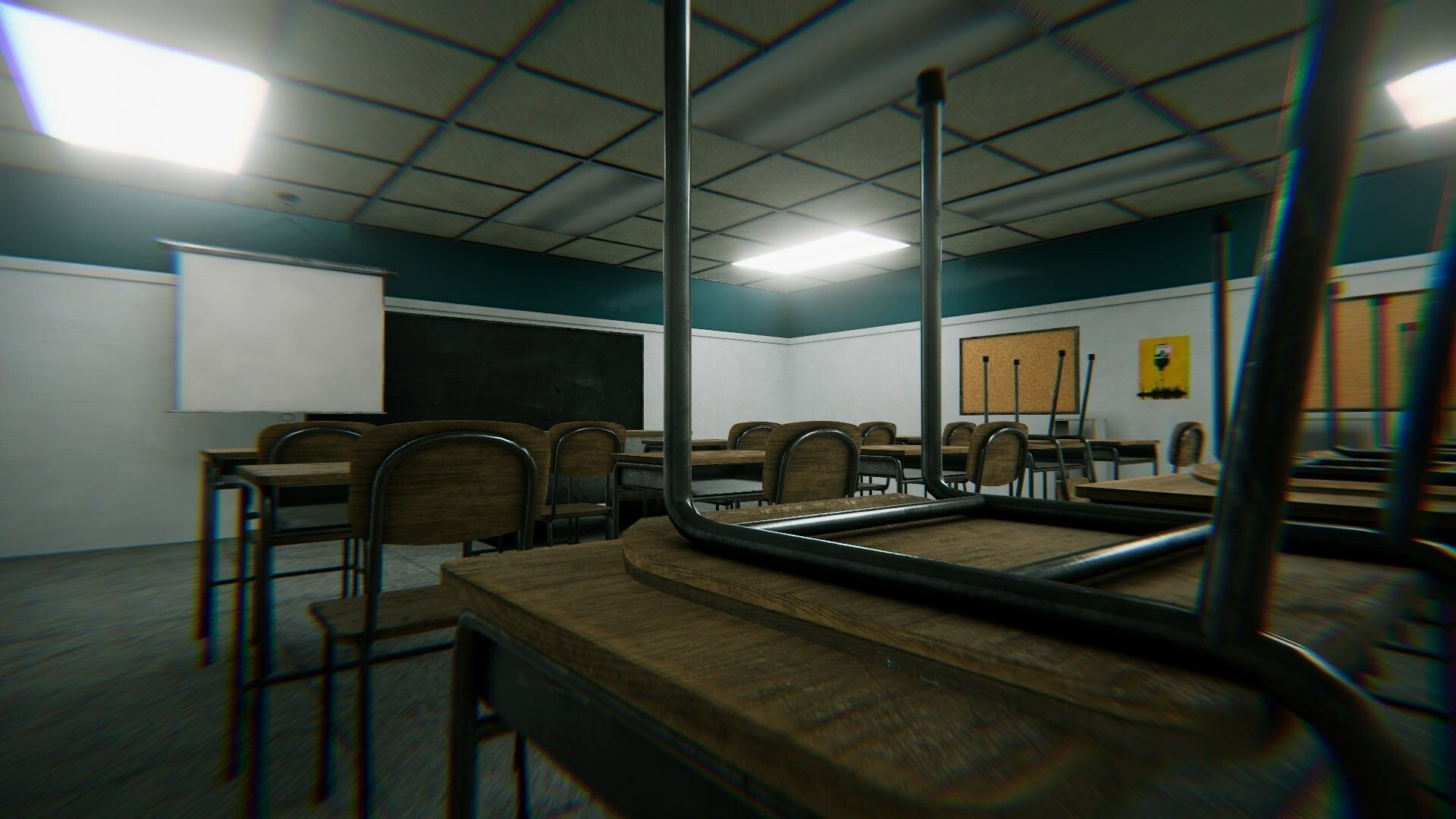 HQ Modular Interior School Low-poly 3D model_12