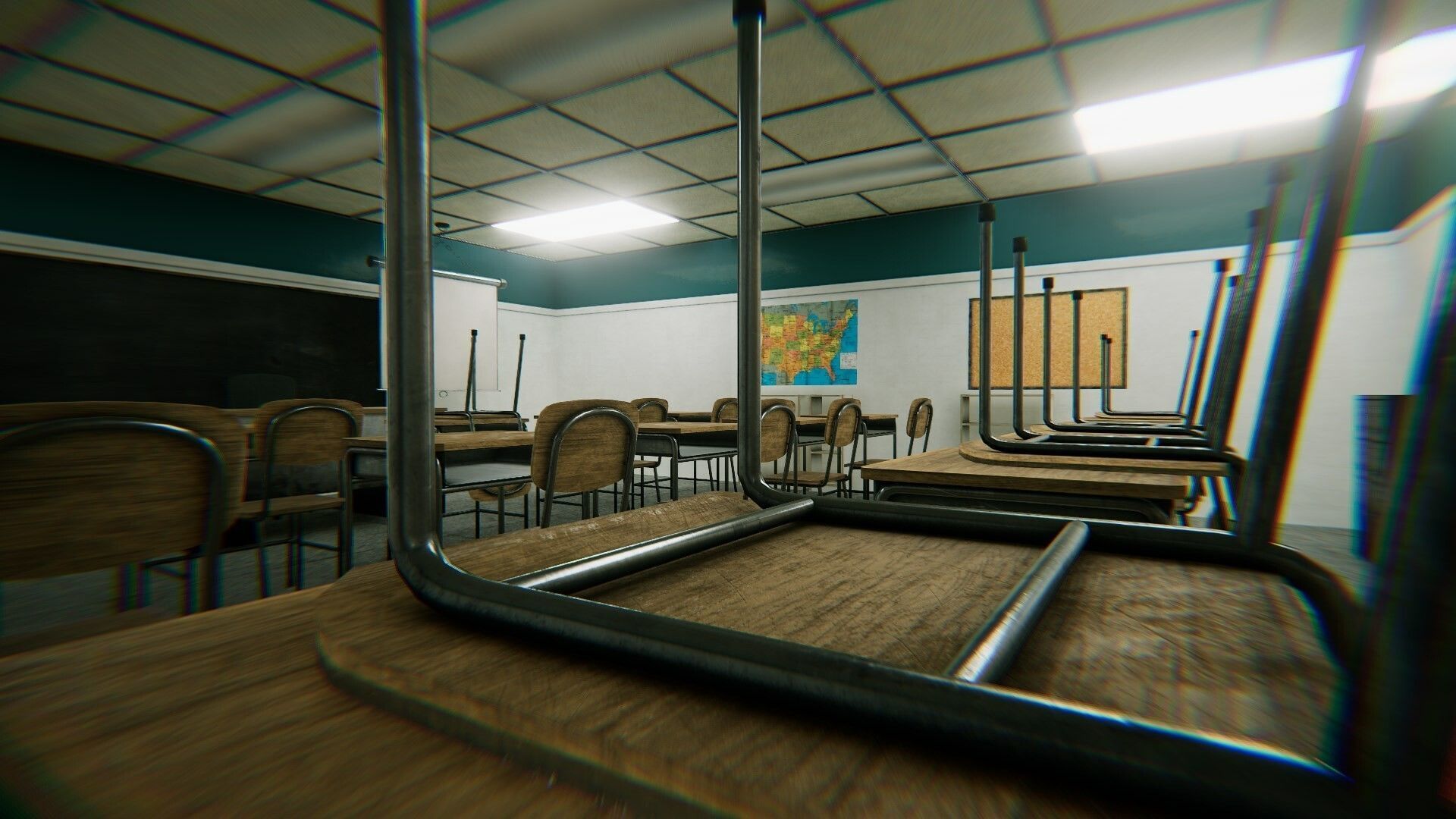 HQ Modular Interior School Low-poly 3D model_13