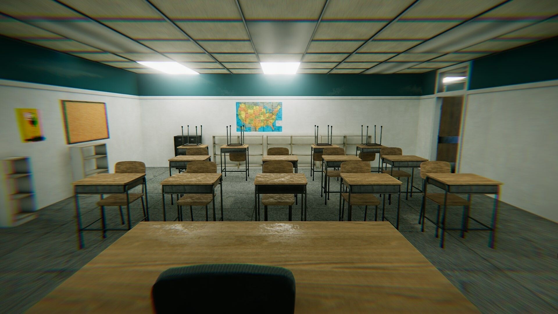 HQ Modular Interior School Low-poly 3D model_4