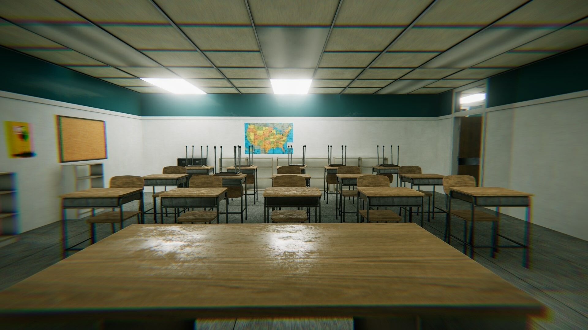 HQ Modular Interior School Low-poly 3D model_9