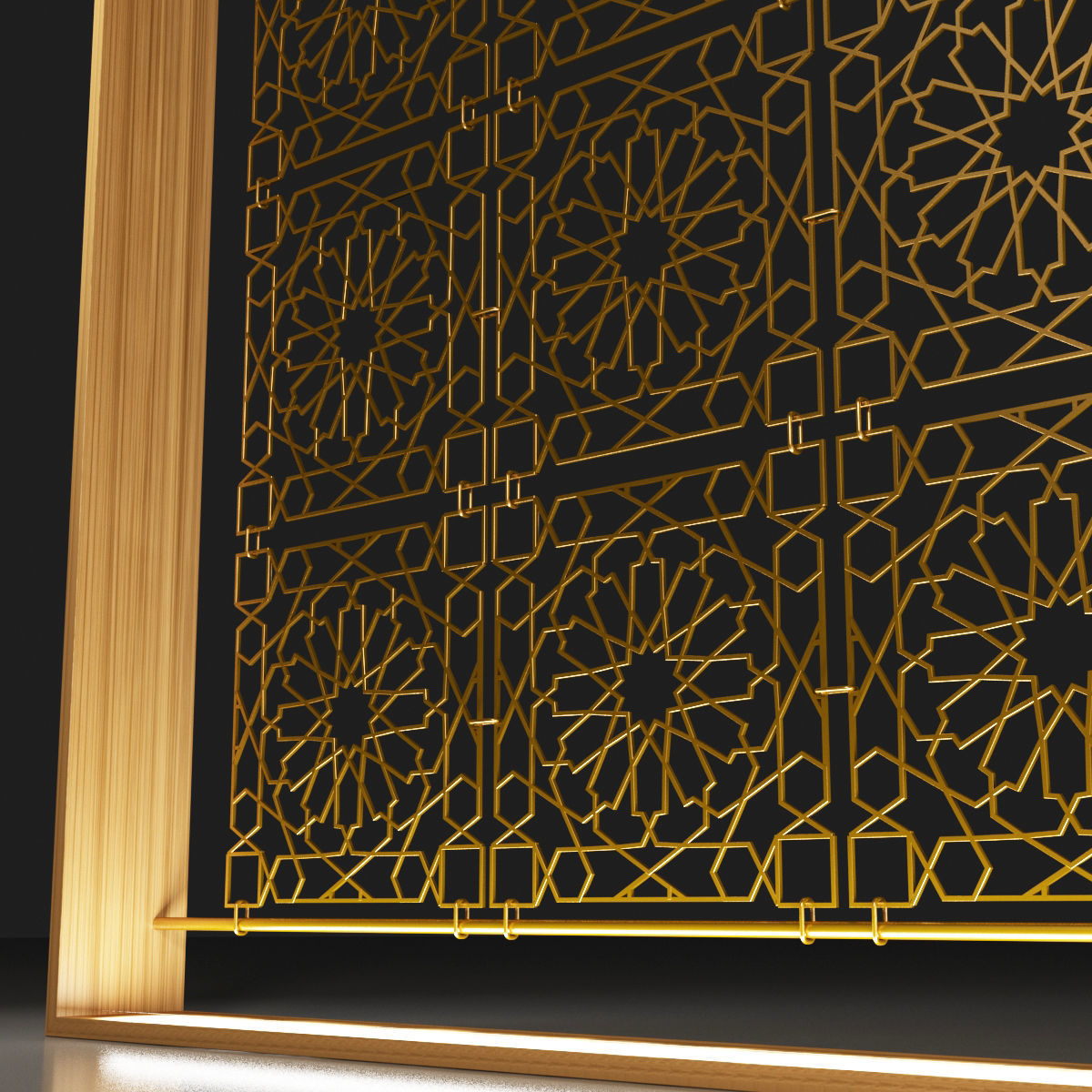 Metal Decorative Orient Fence Free 3D model_2