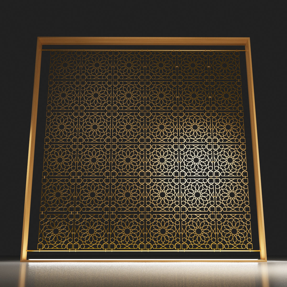 Metal Decorative Orient Fence Free 3D model_5