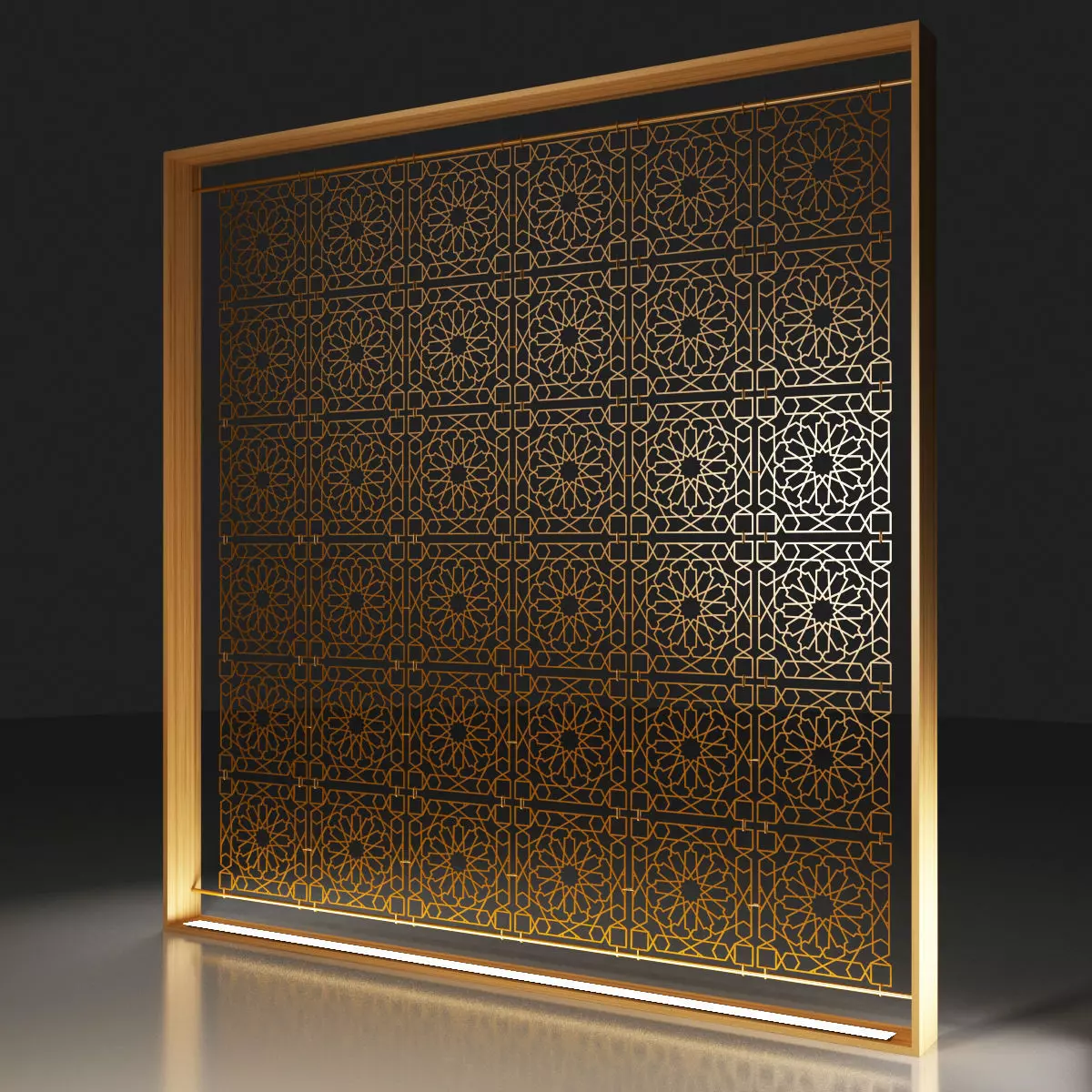 Metal Decorative Orient Fence Free 3D model_0