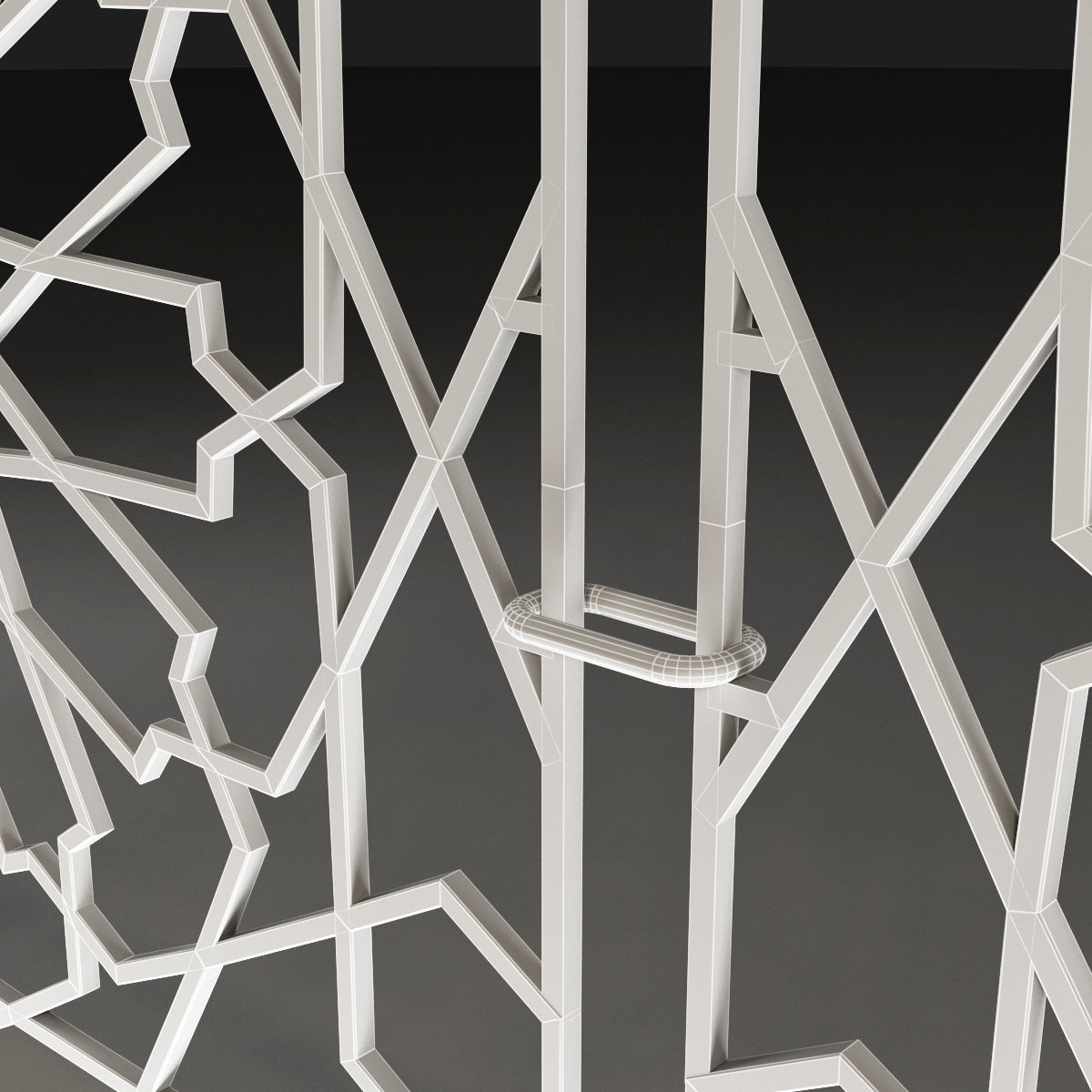 Metal Decorative Orient Fence Free 3D model_7