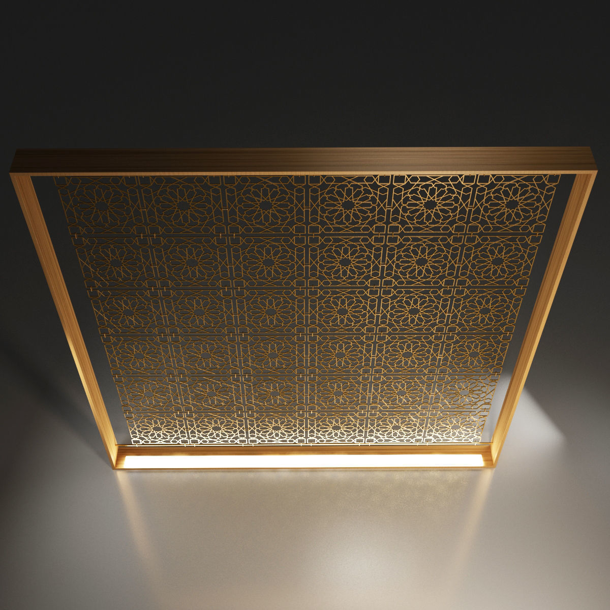 Metal Decorative Orient Fence Free 3D model_4