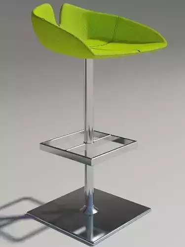 Fjord Stool square green revolving Moroso