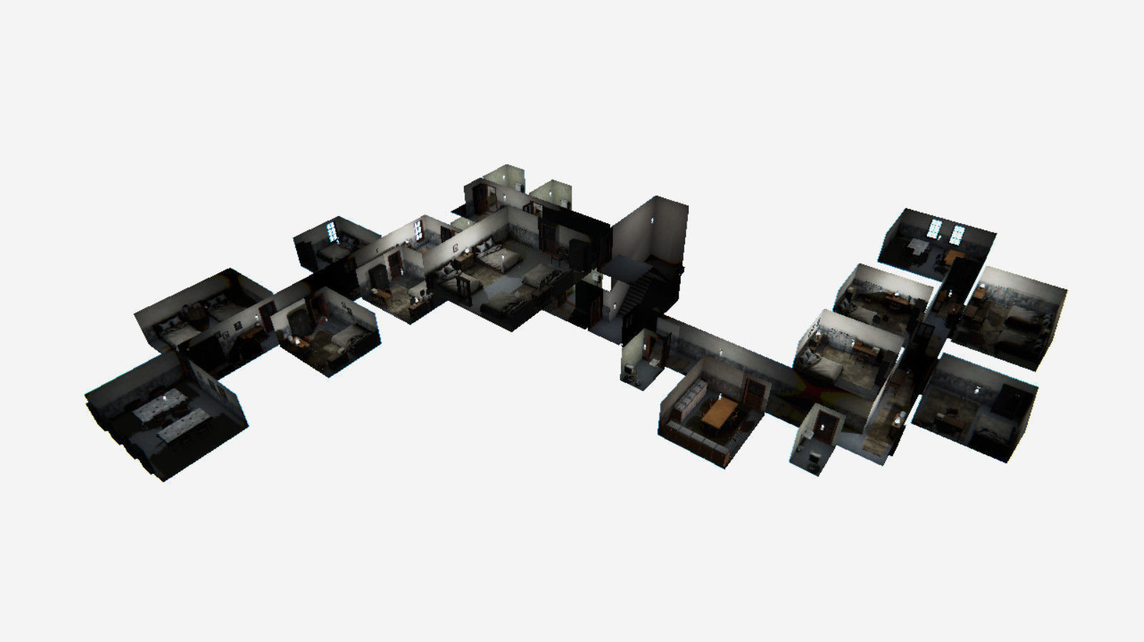 HQ Modular Asian Dormitory Low-poly 3D model_13